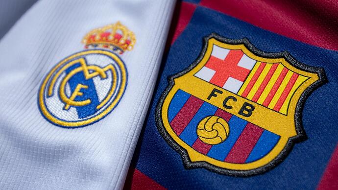 Real Madrid Barcelona crest logo badge El Clasico 062322